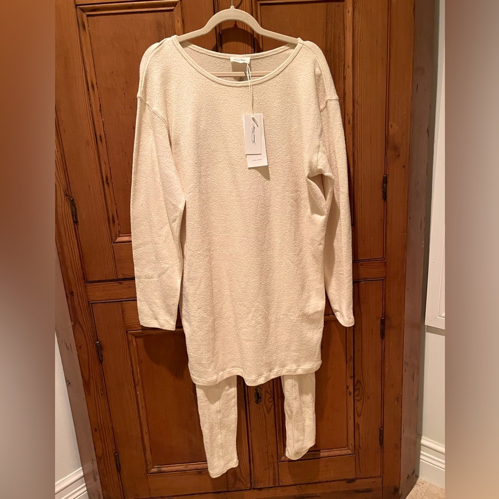 American Vintage Cream Tunic top with leggings SET